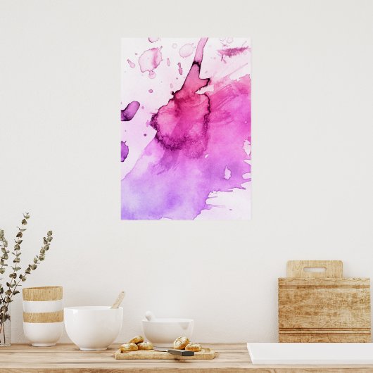 Abstrakte Aquarellfarben, handgemalt 5 Poster (Küche)
