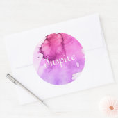 Abstrakte Aquarellfarben, handgemalt 5 Runder Aufkleber (Umschlag)