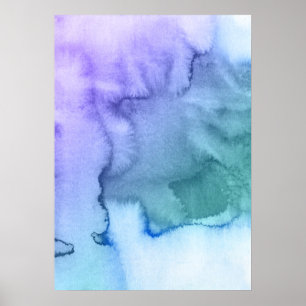Abstrakte Aquarellfarben, handgemalt 6 Poster