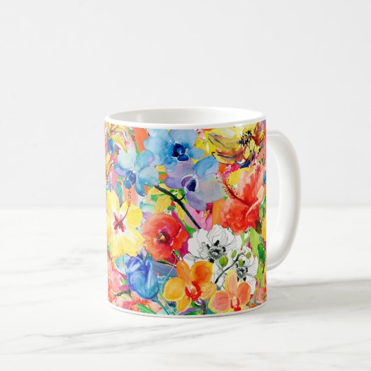 Abstrakte Aquarellfarben, handgemalt mit m Kaffeetasse (VorderseiteRechts)