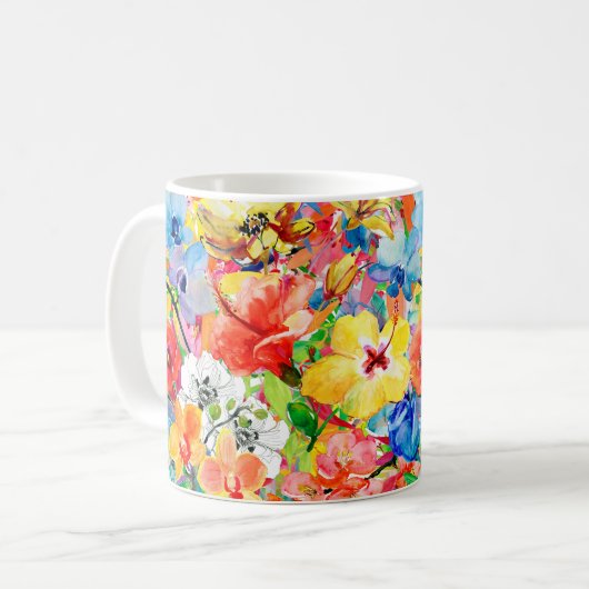 Abstrakte Aquarellfarben, handgemalt mit m Kaffeetasse (Vorderseite Links)