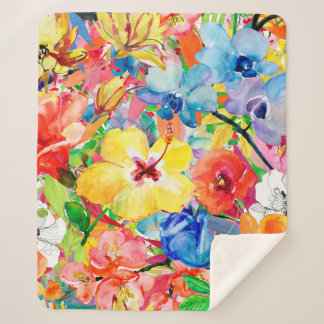 Abstrakte Aquarellfarben, handgemalt mit m Sherpadecke