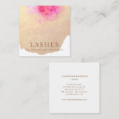 Abstrakte Aquarellfarben-Lash-Erweiterungen in gol Quadratische Visitenkarte (Vorne/Hinten)