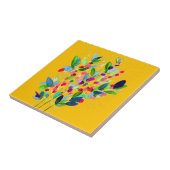 Abstrakte Aquarellfarben mit Blumen Fliese (Seite)