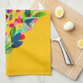 Abstrakte Aquarellfarben mit Blumen Geschirrtuch (Viertel Falte)