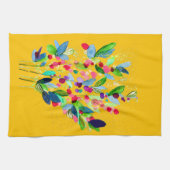 Abstrakte Aquarellfarben mit Blumen Geschirrtuch (Horizontal)