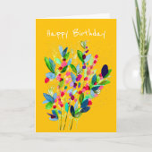 Abstrakte Aquarellfarben mit Blumen Karte (Vorderseite)