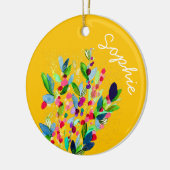 Abstrakte Aquarellfarben mit Blumen Keramik Ornament (Links)