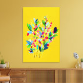 Abstrakte Aquarellfarben mit Blumen Leinwanddruck (Insitu (Wohnzimmer))