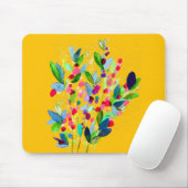 Abstrakte Aquarellfarben mit Blumen Mousepad (Mit Mouse)