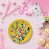 Abstrakte Aquarellfarben mit Blumen Pappteller (Party)