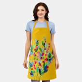 Abstrakte Aquarellfarben mit Blumen Schürze (Getragen)