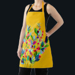 Abstrakte Aquarellfarben mit Blumen Schürze<br><div class="desc">Niedliche,  farbenfrohe Aquarellgestaltung mit hellen Frühlingsfarben,  orange und lebhaft Blume.</div>