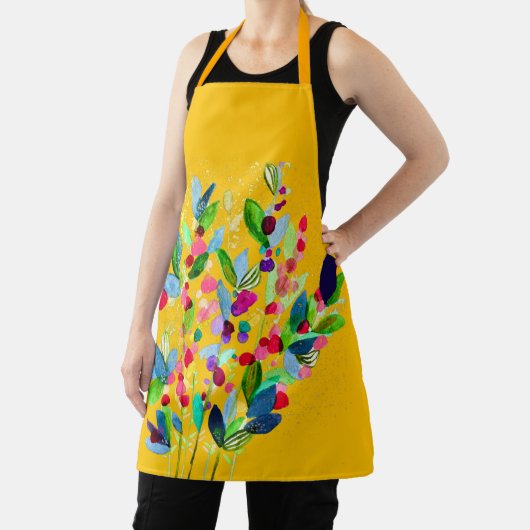 Abstrakte Aquarellfarben mit Blumen Schürze (InSitu)