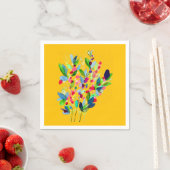 Abstrakte Aquarellfarben mit Blumen Serviette (Beispiel)