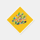 Abstrakte Aquarellfarben mit Blumen Serviette (Ecke)