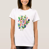 Abstrakte Aquarellfarben mit Blumen T-Shirt (Vorderseite)