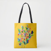 Abstrakte Aquarellfarben mit Blumen Tasche (Vorderseite)