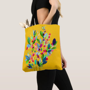 Abstrakte Aquarellfarben mit Blumen Tasche
