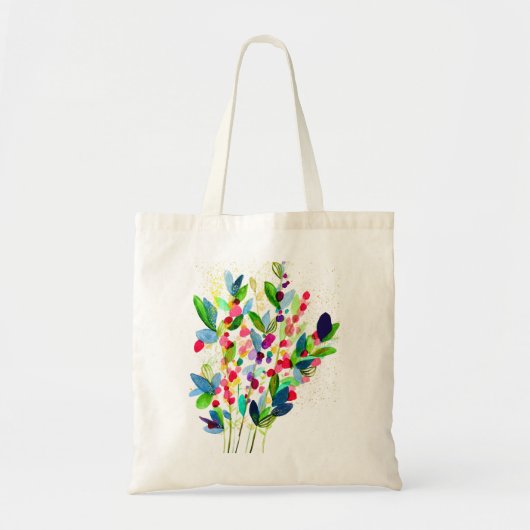 Abstrakte Aquarellfarben mit Blumen Tragetasche (Vorne)
