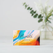 Abstrakte Aquarellfarben Mode Modern Visitenkarte (Stehend Vorderseite)