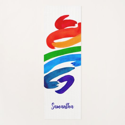 Abstrakte Aquarellfarben Monogramm Yogamatte (Vorderseite)