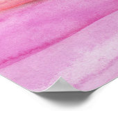 Abstrakte Aquarellfarben Pink Layers Kunstkunst Poster (Ecke)