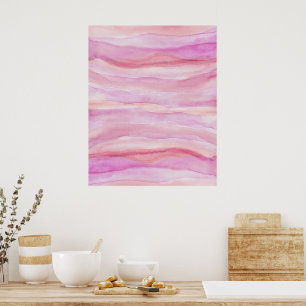 Abstrakte Aquarellfarben Pink Layers Kunstkunst Poster