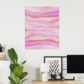Abstrakte Aquarellfarben Pink Layers Kunstkunst Poster (Heimbüro)
