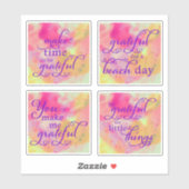 Abstrakte Aquarellfarben Redewendungen Rosa Gelb L Aufkleber (Blatt)