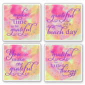 Abstrakte Aquarellfarben Redewendungen Rosa Gelb L Aufkleber (Vorderseite)