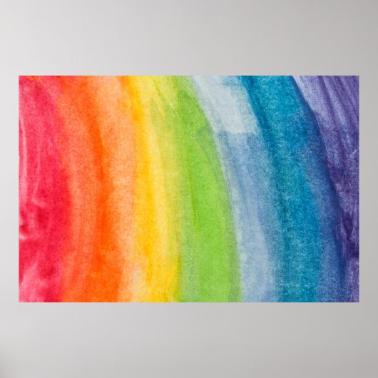Abstrakte Aquarellfarben-Regenbogenfarben Hintergr Poster (Vorne)