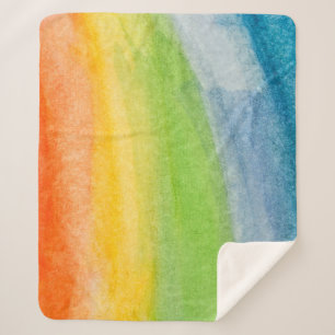 Abstrakte Aquarellfarben-Regenbogenfarben Hintergr Sherpadecke