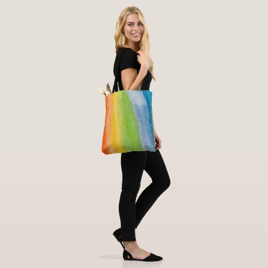 Abstrakte Aquarellfarben-Regenbogenfarben Hintergr Tasche (Am Model)