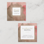 Abstrakte Aquarellfarben Rosa und Goldmakultur Quadratische Visitenkarte (Vorne/Hinten)