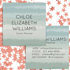 Abstrakte Aquarellfarben - Streifen Quadratische Visitenkarte