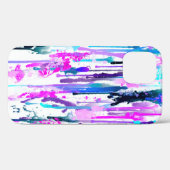 Abstrakte Aquarellfarben Tropfen Blau Türkis Rosa Case-Mate iPhone Hülle (Rückseite (Horizontal))