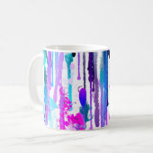 Abstrakte Aquarellfarben Tropfen Blau Türkis Rosa Kaffeetasse (Vorderseite Links)