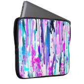 Abstrakte Aquarellfarben Tropfen Blau Türkis Rosa Laptopschutzhülle (Vorne Rechts)