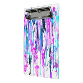 Abstrakte Aquarellfarben Tropfen Blau Türkis Rosa Mini Klemmbrett (Gewinkelt2)