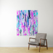 Abstrakte Aquarellfarben Tropfen Blau Türkis Rosa Wandteppich (Beispiel)