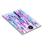 Abstrakte Aquarellfarben Tropfen BlueTürkisPink Fo Notizblock (Rechte Seite)