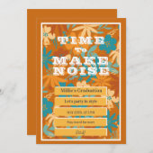 Abstrakte Aquarellfarben Wildblume Gold Abschluss Ankündigung (Vorne/Hinten)