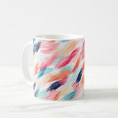 Abstrakte AquarellFedern Kaffeetasse (Vorderseite Links)
