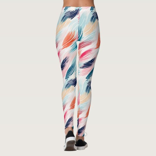 Abstrakte AquarellFedern Leggings (Rückseite)