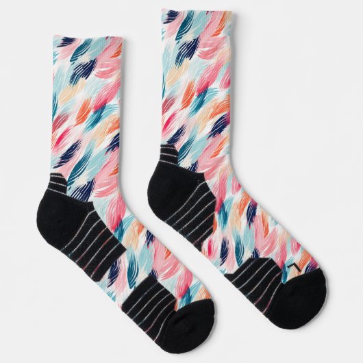 Abstrakte AquarellFedern Socken (Rechts)