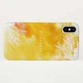 Abstrakte Aquarellflasche, gelbes Korallenriff Case-Mate iPhone Hülle (Rückseite (Horizontal))