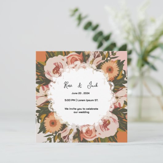 Abstrakte Aquarellform Bridal Showe Save The Date (Stehend Vorderseite)