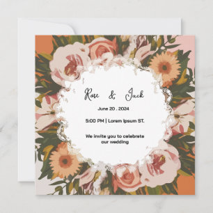 Abstrakte Aquarellform Bridal Showe Save The Date