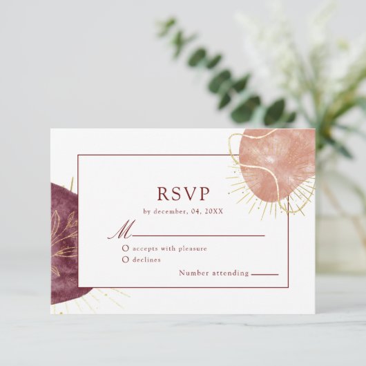 Abstrakte Aquarellform Hochzeitsriss (Stehend Vorderseite)